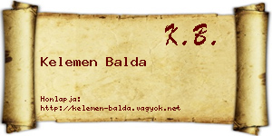 Kelemen Balda névjegykártya